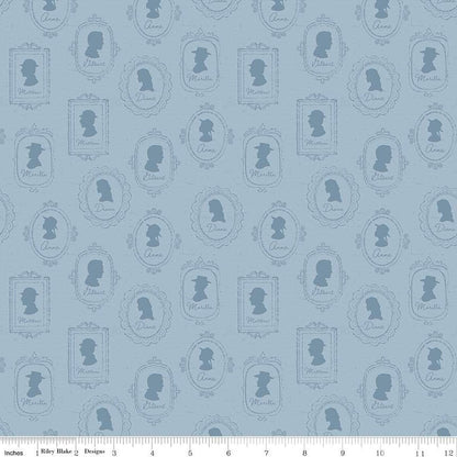 Anne of Green Gables Silhouettes Blue Fabric - By the yard