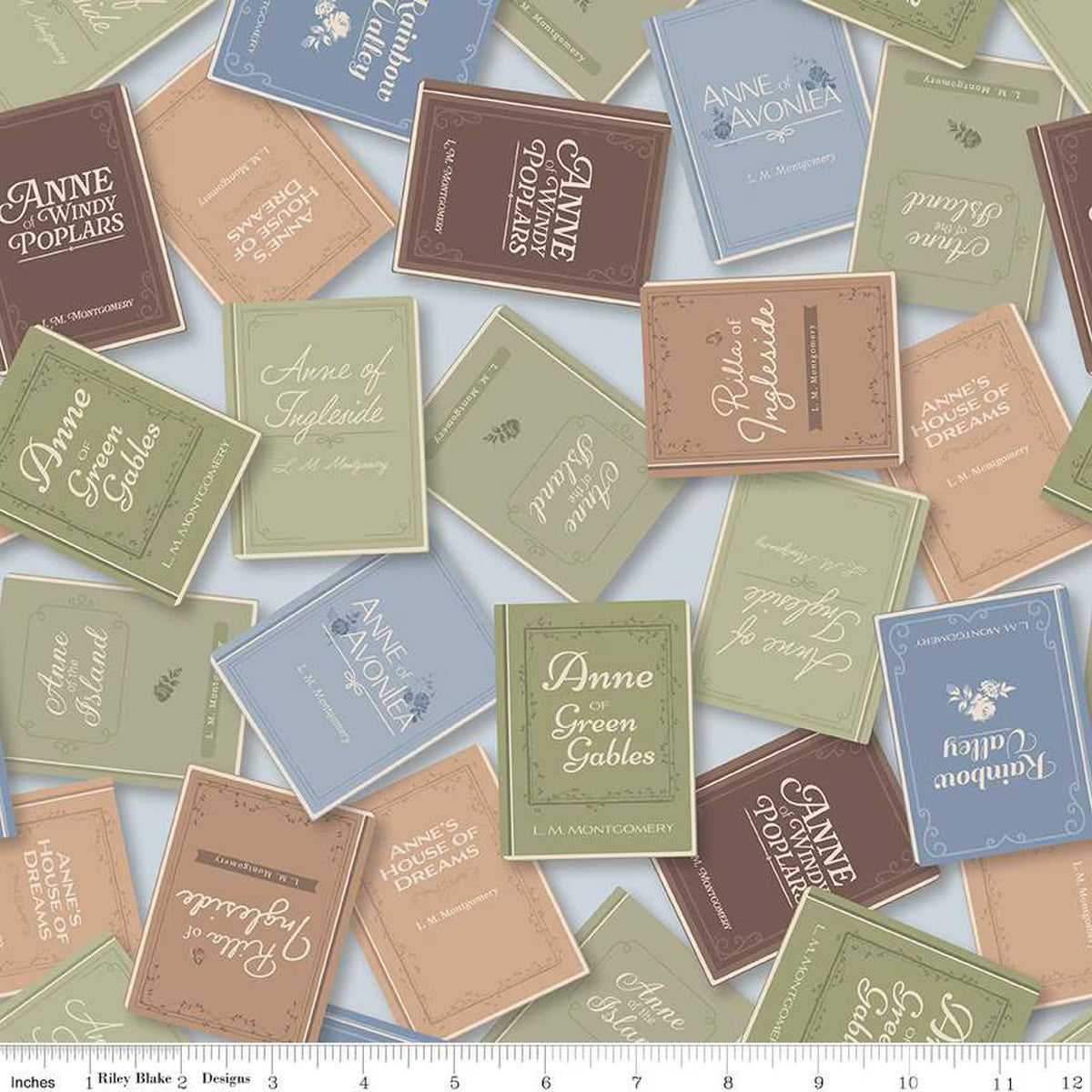 Anne of Green Gables Books Sky Fabric - By the yard