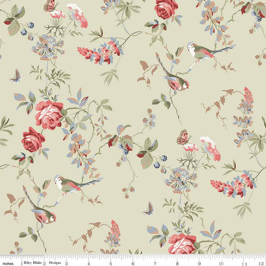Anne of Green Gables Floral Sage Fabric - By the yard