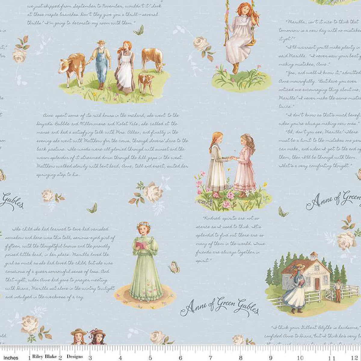 Anne of Green Gables Main Sky Fabric - By the yard