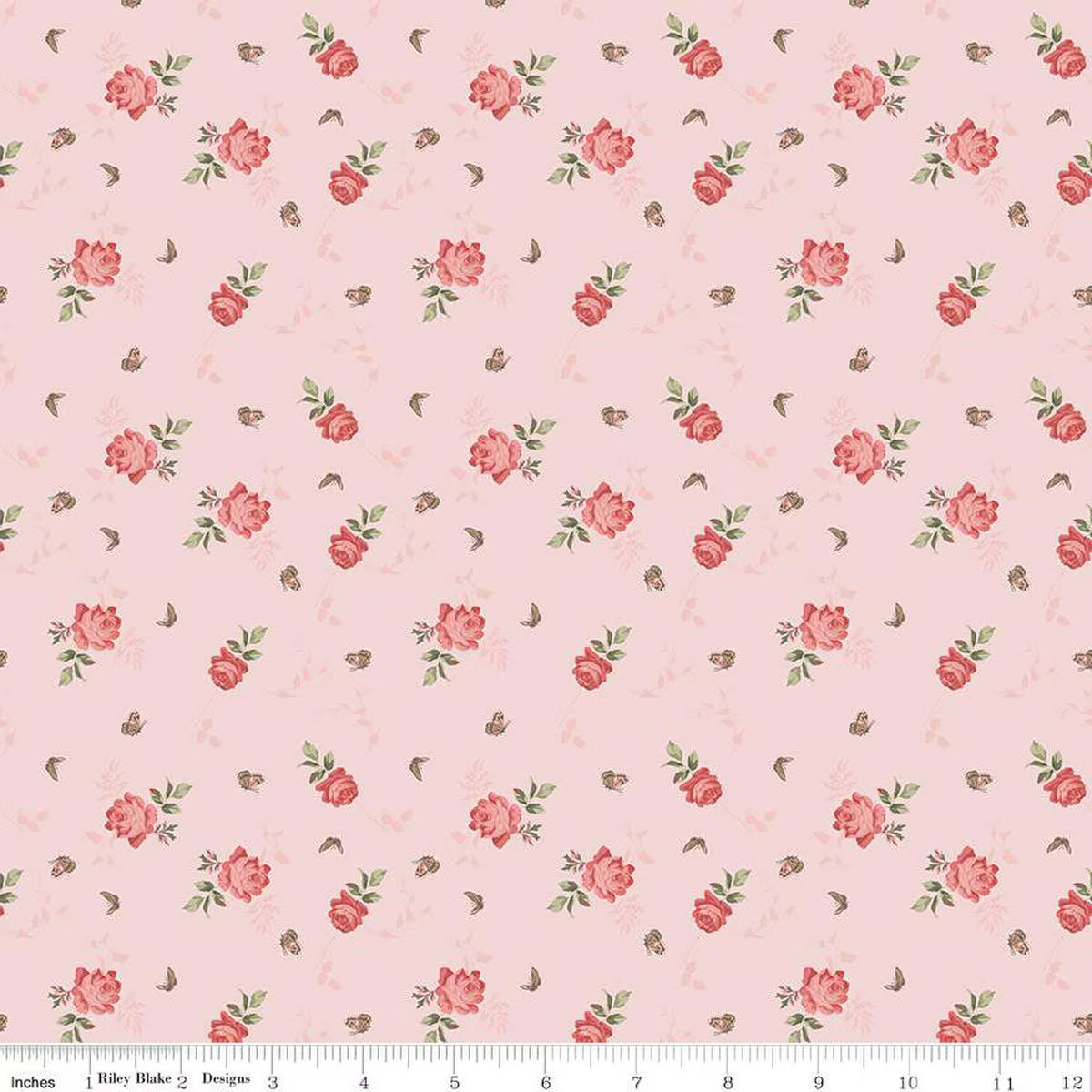 Anne of Green Gables Roses Pink Fabric - By the yard