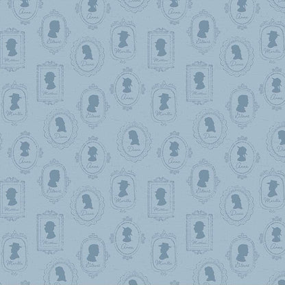 Anne of Green Gables Silhouettes Blue Fabric - By the yard