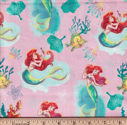 Disney Little Mermaid Ariel & Flounder - By the yard