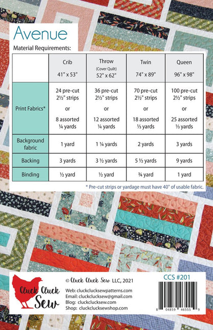 Cluck Cluck Sew Avenue Quilt Pattern