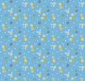 Awakening Blossoms Blue Fabric