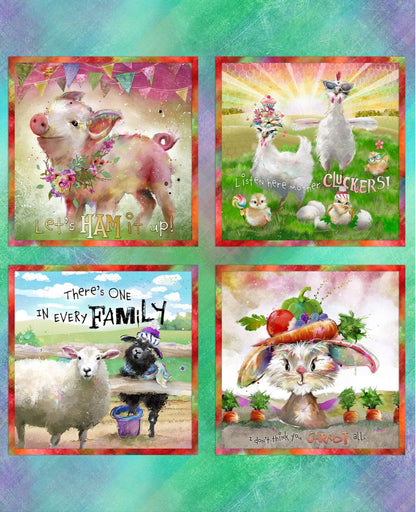 Back to the Farm Fabric Panel 36in