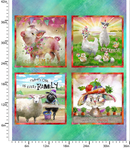 Back to the Farm Fabric Panel 36in
