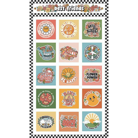 Besties Best Friends Fabric Panel