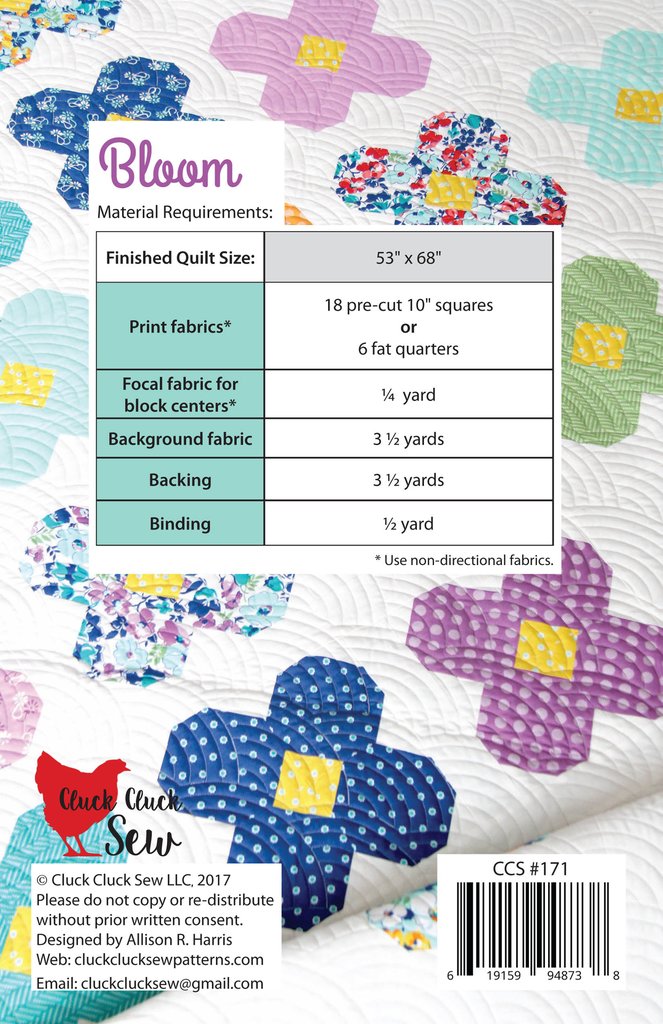 Cluck Cluck Sew Bloom Quilt Pattern