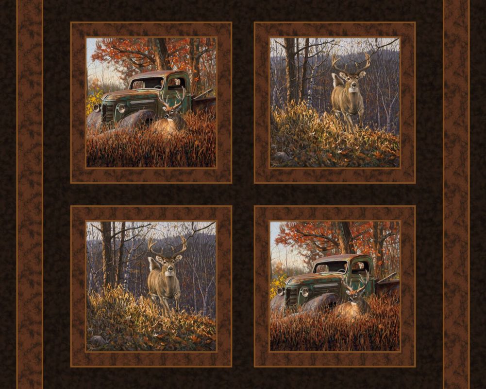 Bucks & Trucks Pillow Fabric Panel
