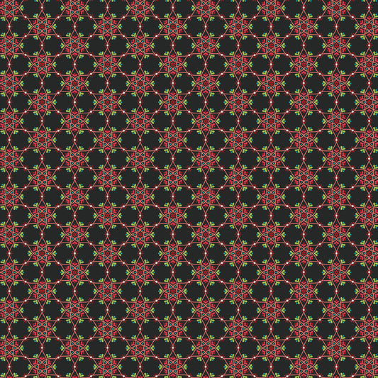 Winter Wonder Medallion Black Fabric - By the yard