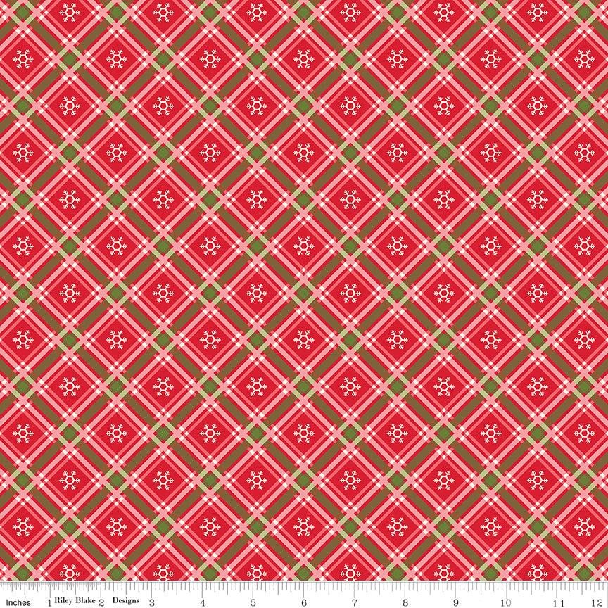 Winter Wonder Plaid Red Fabric - By the yard