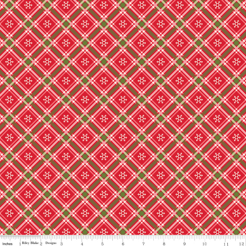 Winter Wonder Plaid Red Fabric - By the yard