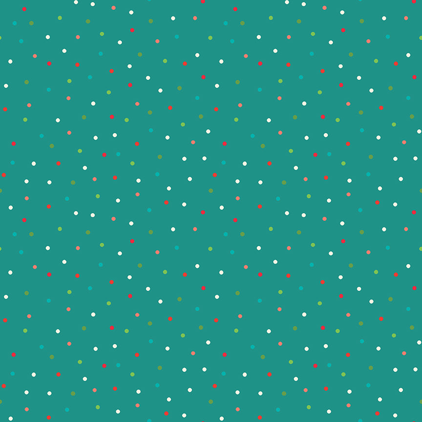 Winter Wonder Dots Aqua Fabric - By the yard