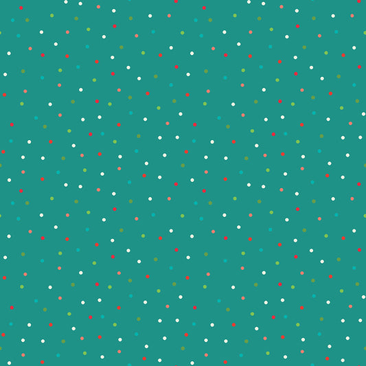 Winter Wonder Dots Aqua Fabric - By the yard