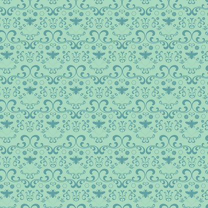 Daisy Fields Damask Caribbean Fabric - By the yard