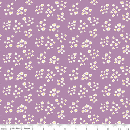 Hello Spring Daisies Lavender Fabric - By the yard