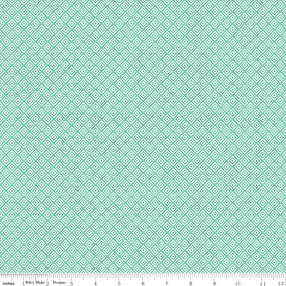 Hello Spring Geometric Seafoam Fabric - By the yard