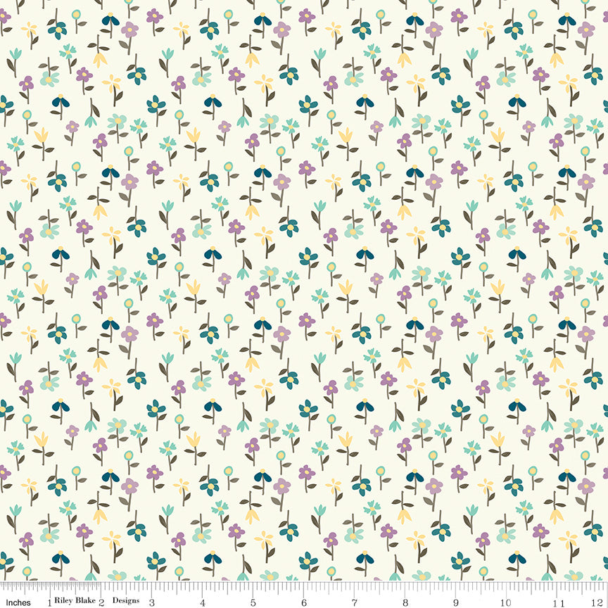 Hello Spring Floral Cream Fabric - By the yard