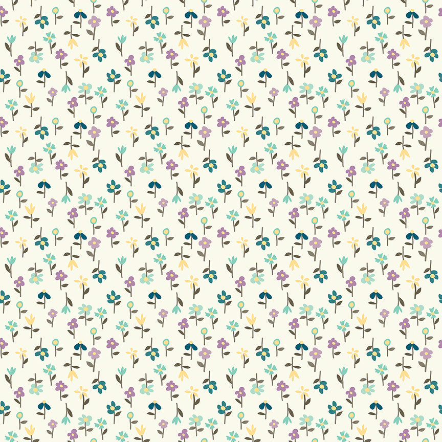 Hello Spring Floral Cream Fabric - By the yard