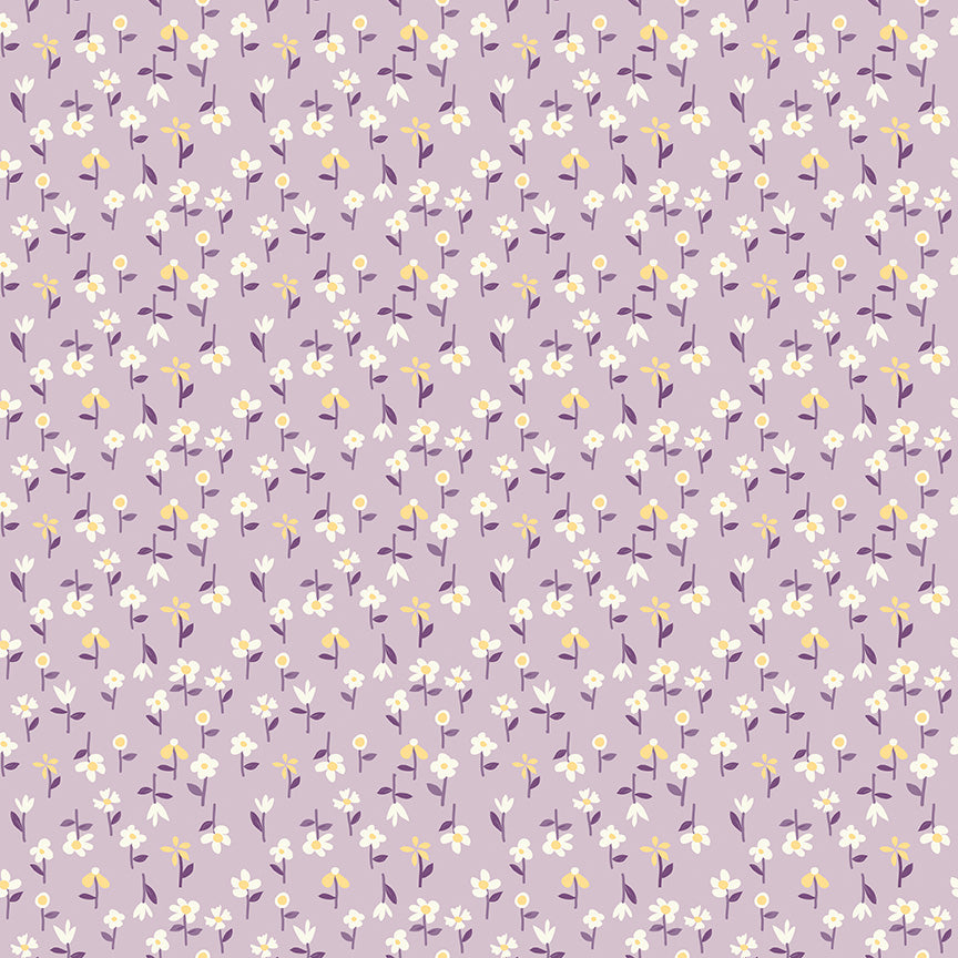 Hello Spring Floral Lilac Fabric - By the yard
