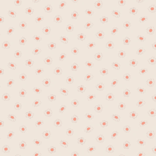 In the Afterglow Daisies Cream Fabric - By the yard