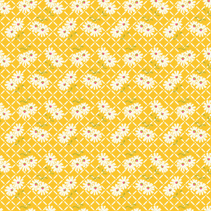 Adel In Summer Trellis Yellow Fabric - By the yard