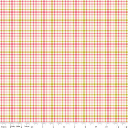 Adel In Summer Plaid Pink Fabric - By the yard