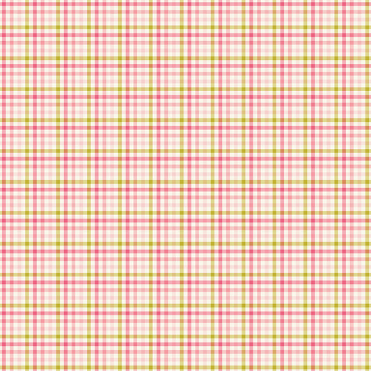 Adel In Summer Plaid Pink Fabric - By the yard