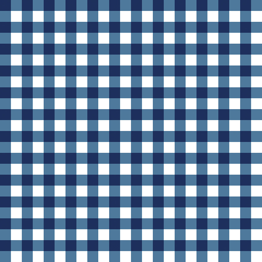Simply Country Gingham Blue Fabric - By the yard
