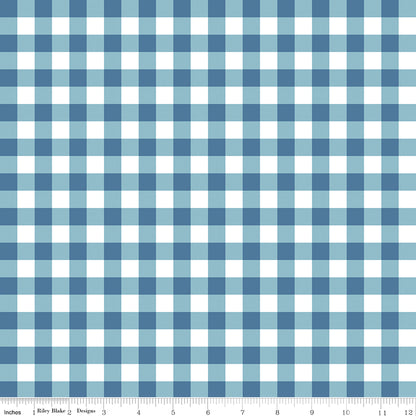 Simply Country Gingham Denim Fabric - By the yard