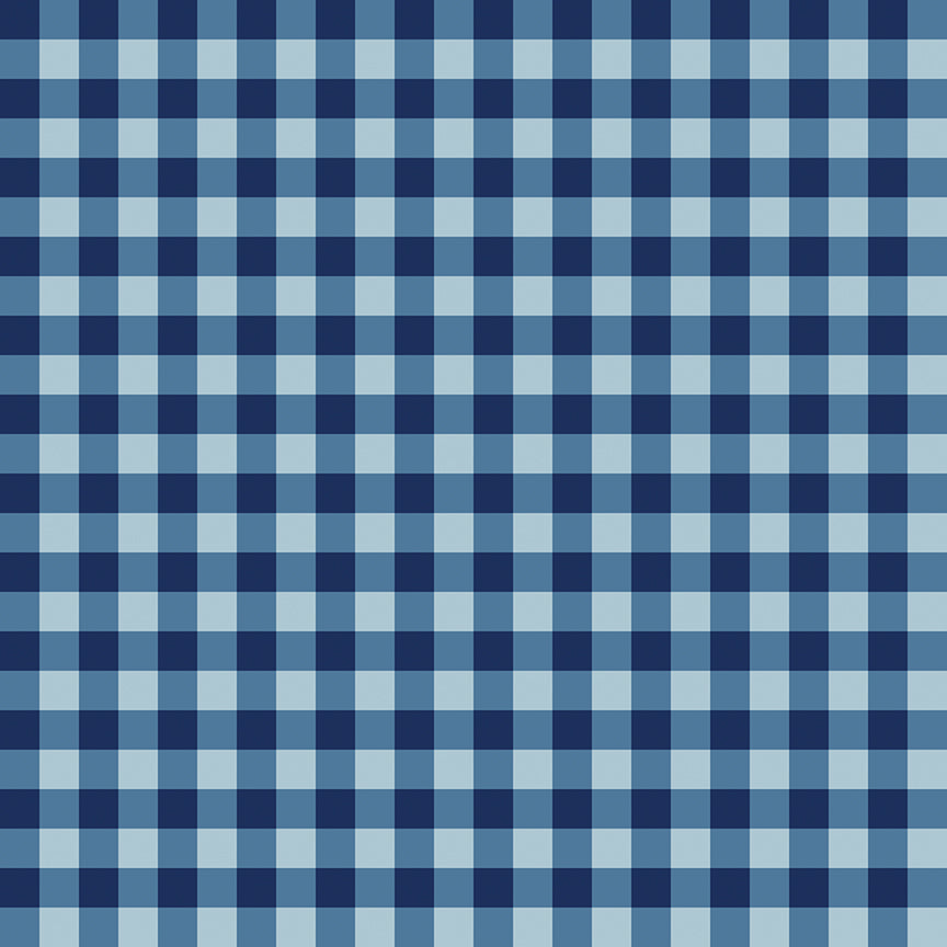 Simply Country Gingham Navy Fabric - By the yard