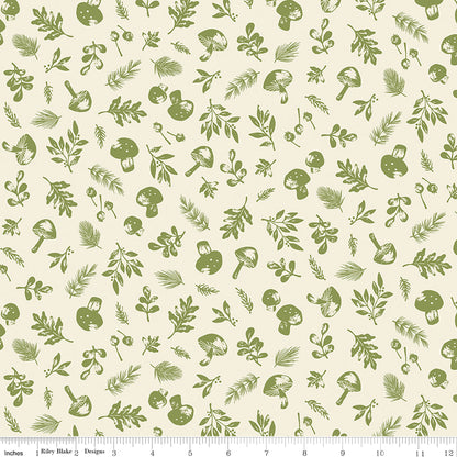 Yuletide Forest Woodland Cream Fabric - By the yard