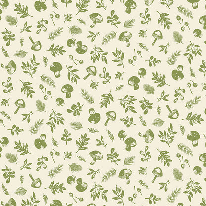 Yuletide Forest Woodland Cream Fabric - By the yard