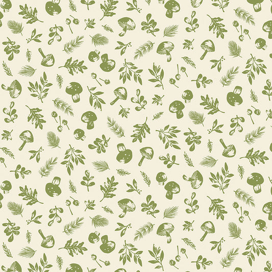 Yuletide Forest Woodland Cream Fabric - By the yard