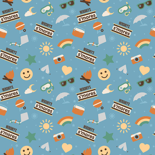 Camp S'mores Main Sky Fabric - By the yard