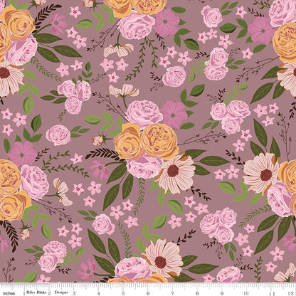 Petal Song Main Amethyst Fabric - By the yard