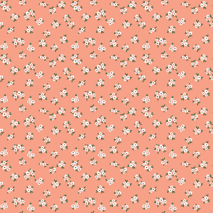 Homemade Blossoms Coral Fabric - By the yard