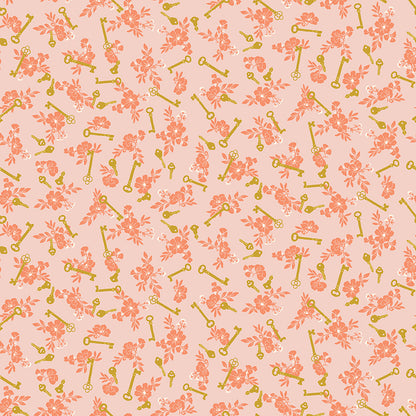 Blossom Lane Keys Blush Fabric - By the yard