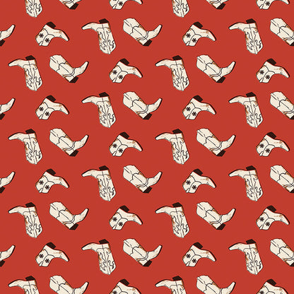 Wild Rose Boots Red Fabric - By the yard