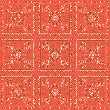 Wild Rose Bandanas Cayenne Fabric - By the yard