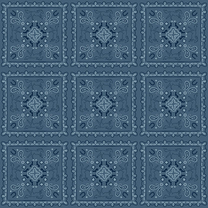 Wild Rose Bandanas Denim Fabric - By the yard