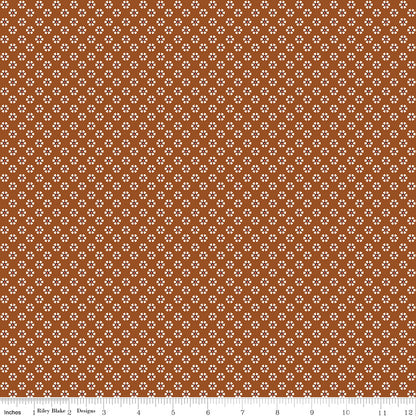 Wild Rose Tiny Flowers Cinnamon Fabric - By the yard