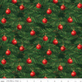 Christmas Wishes Ornaments Green Fabric