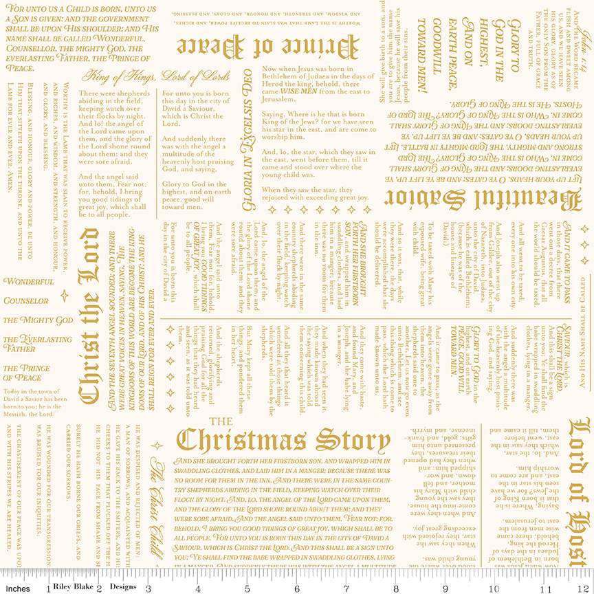 Christmas Wishes Christmas Story Cream Fabric