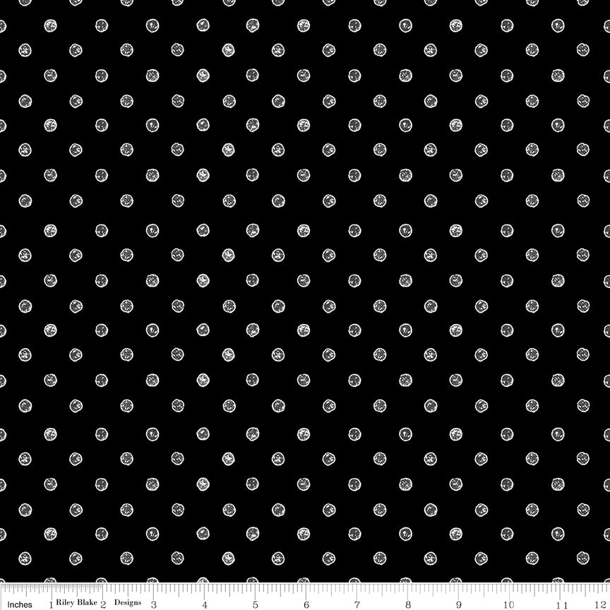 Press On Ironing Board Black Dot Fabric - By the yard