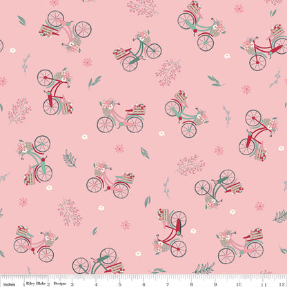 PREORDER Berry Market Bicycles Frosting Fabric - By the yard