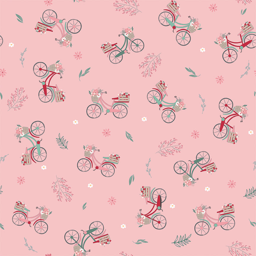 PREORDER Berry Market Bicycles Frosting Fabric - By the yard