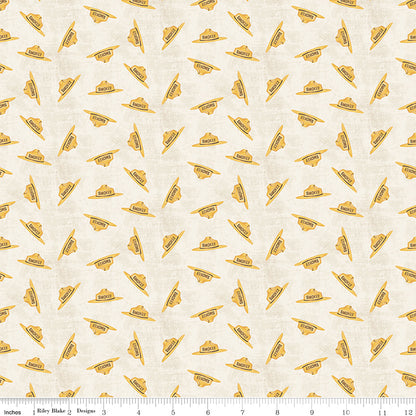 Friends of Smokey Bear Hat Toss Cream Fabric - By the yard