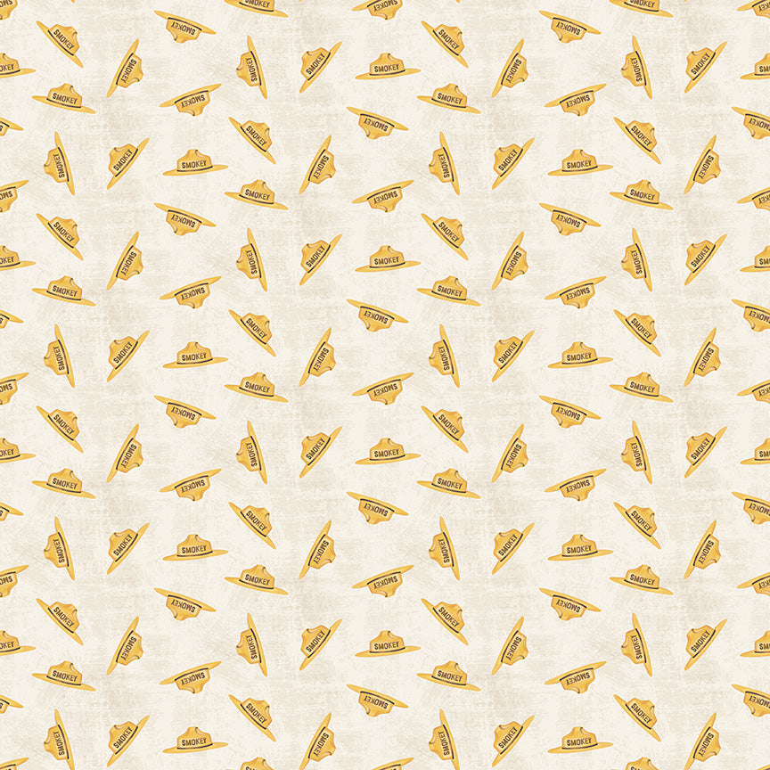 Friends of Smokey Bear Hat Toss Cream Fabric - By the yard